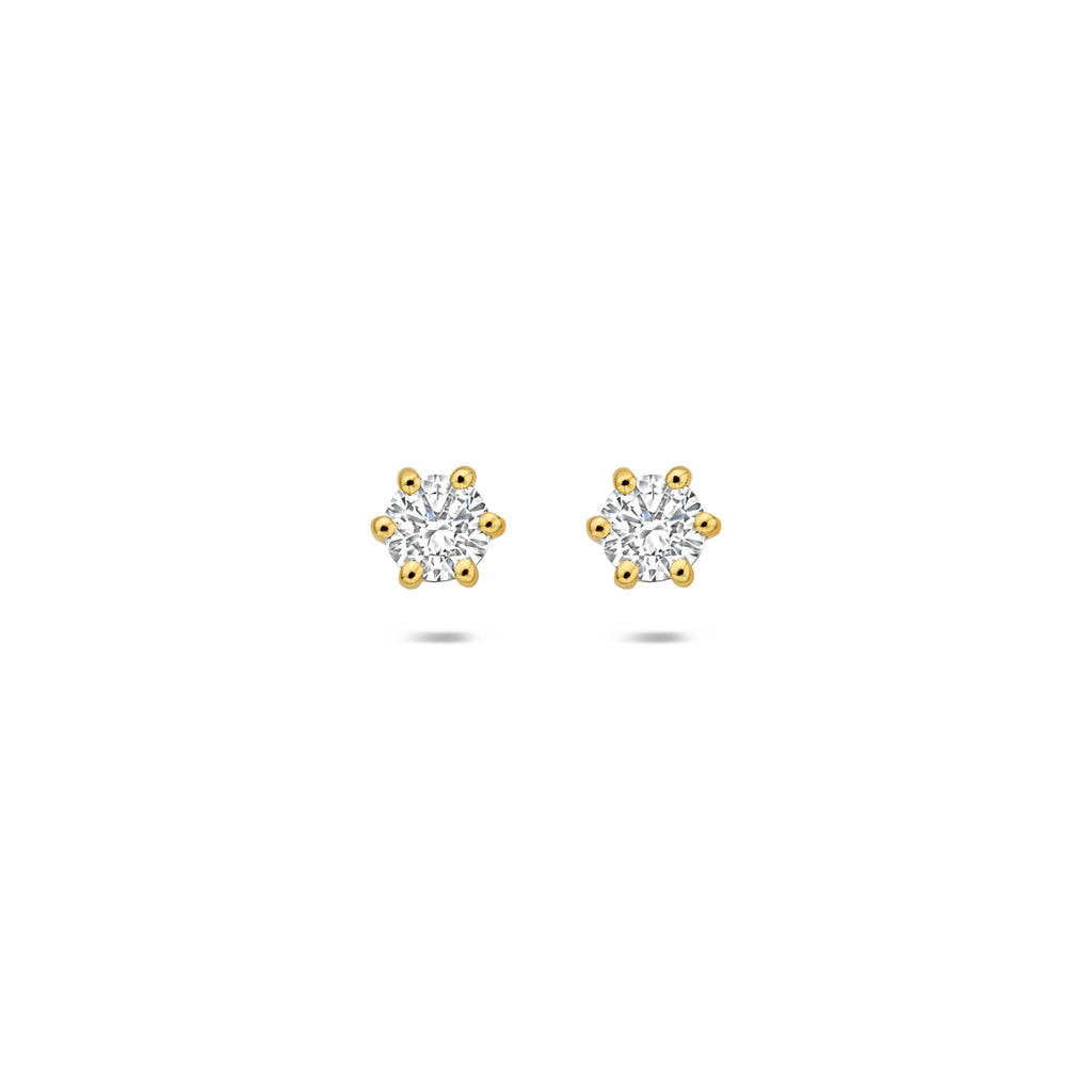 oorknoppen lab grown diamant 0.50ct (2x 0.25ct) g vs 5 mm 14K geelgoud