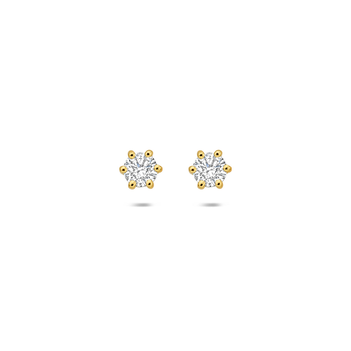 oorknoppen lab grown diamant 0.50ct (2x 0.25ct) g vs 5 mm 14K geelgoud