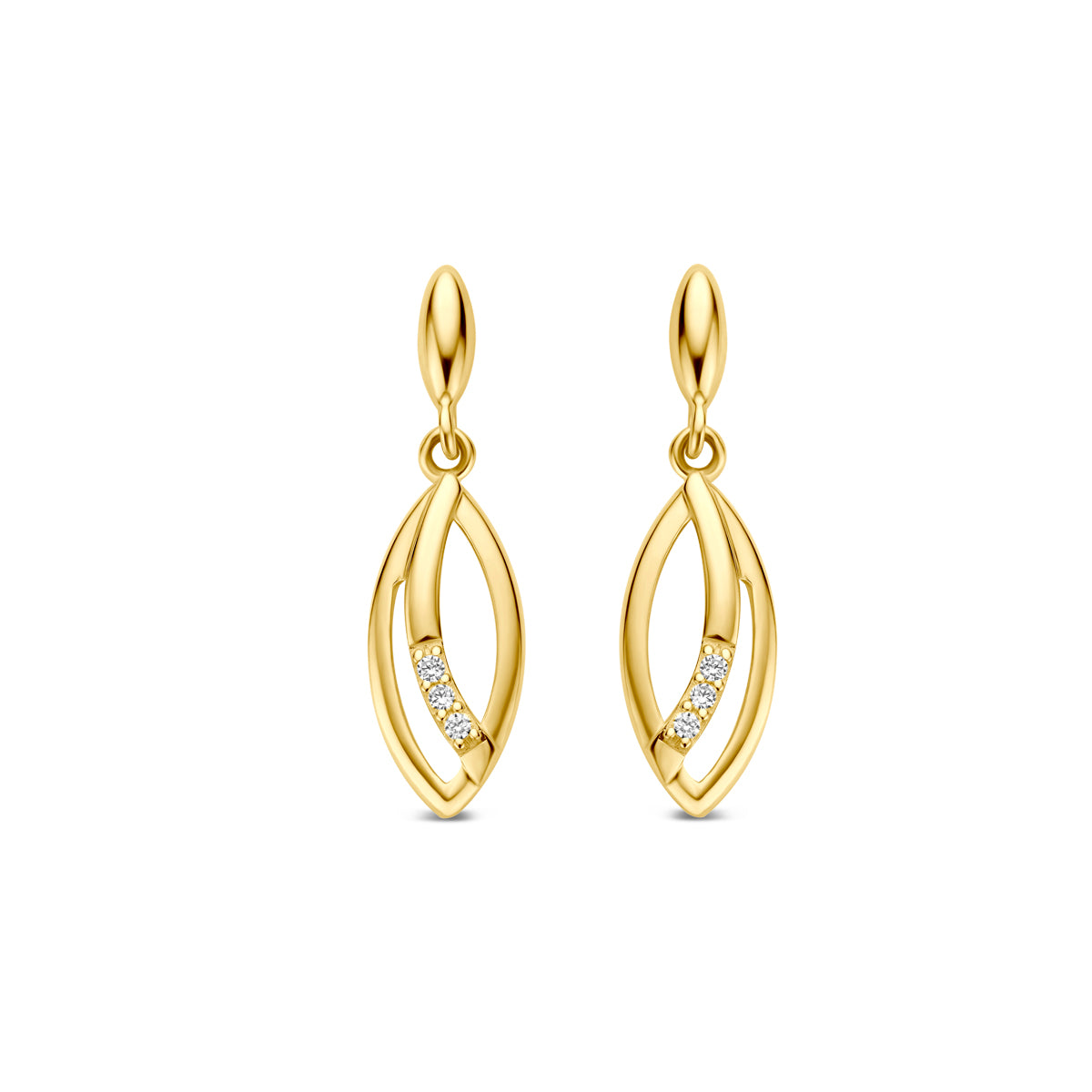 9k oorhangers zirkonia 18 mm 9K geel