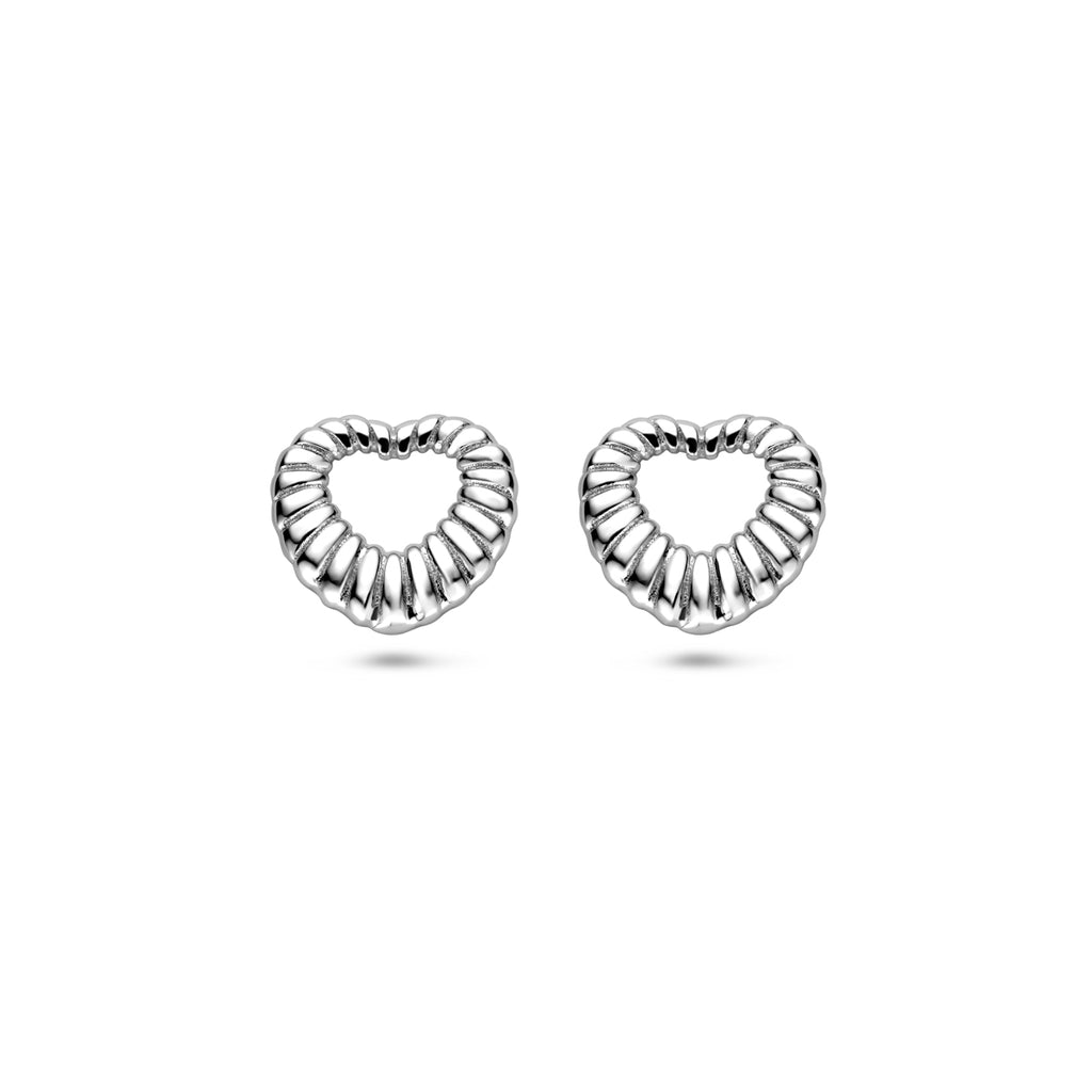 Ohrstecker Herzchen 11 mm Silber rhodiniert