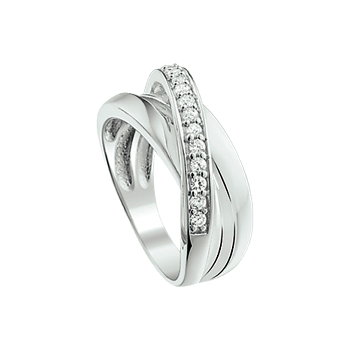 Ring Zirkonia Silber rhodiniert