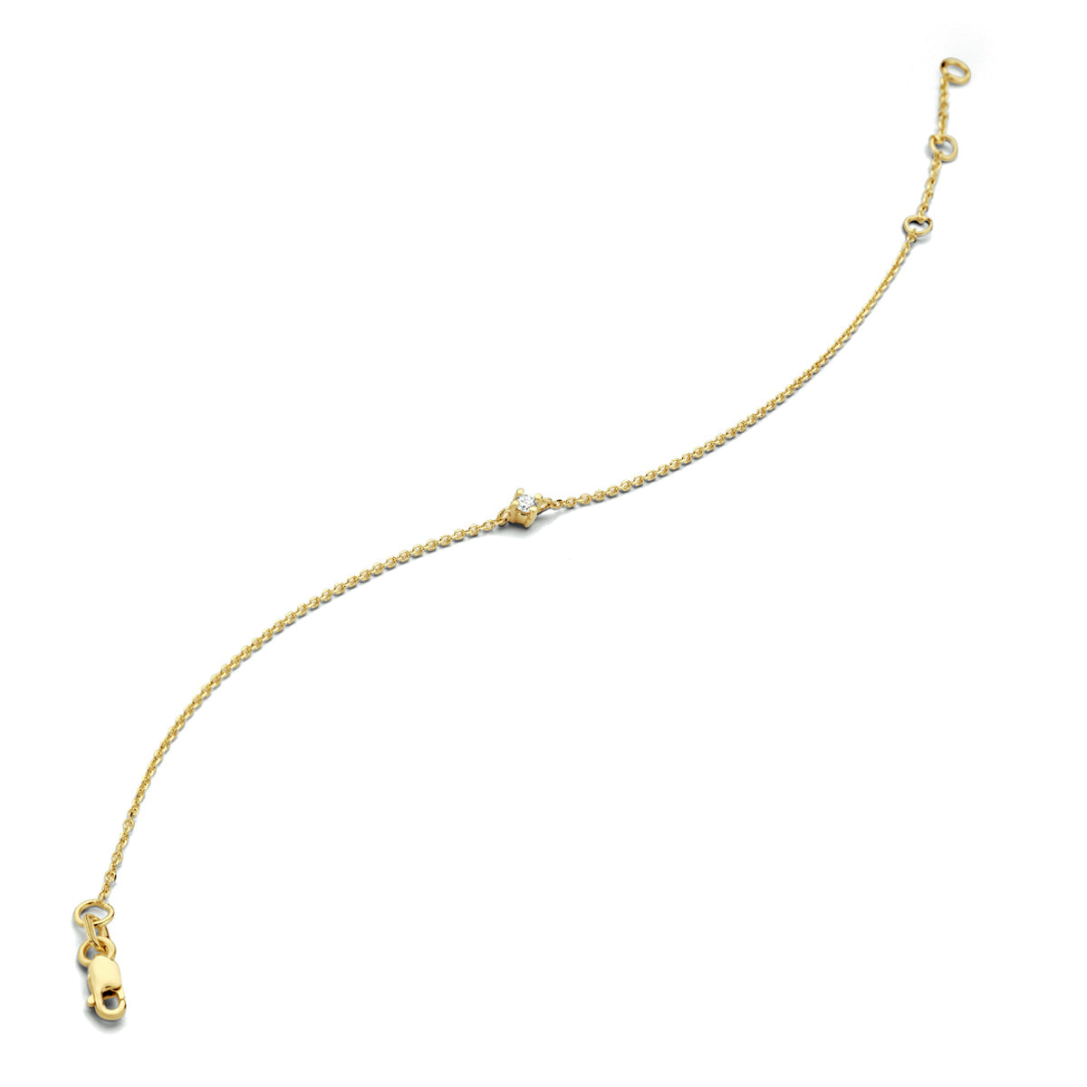 Armband Diamant 16,5 - 18,5 cm g si 14K Gelbgold