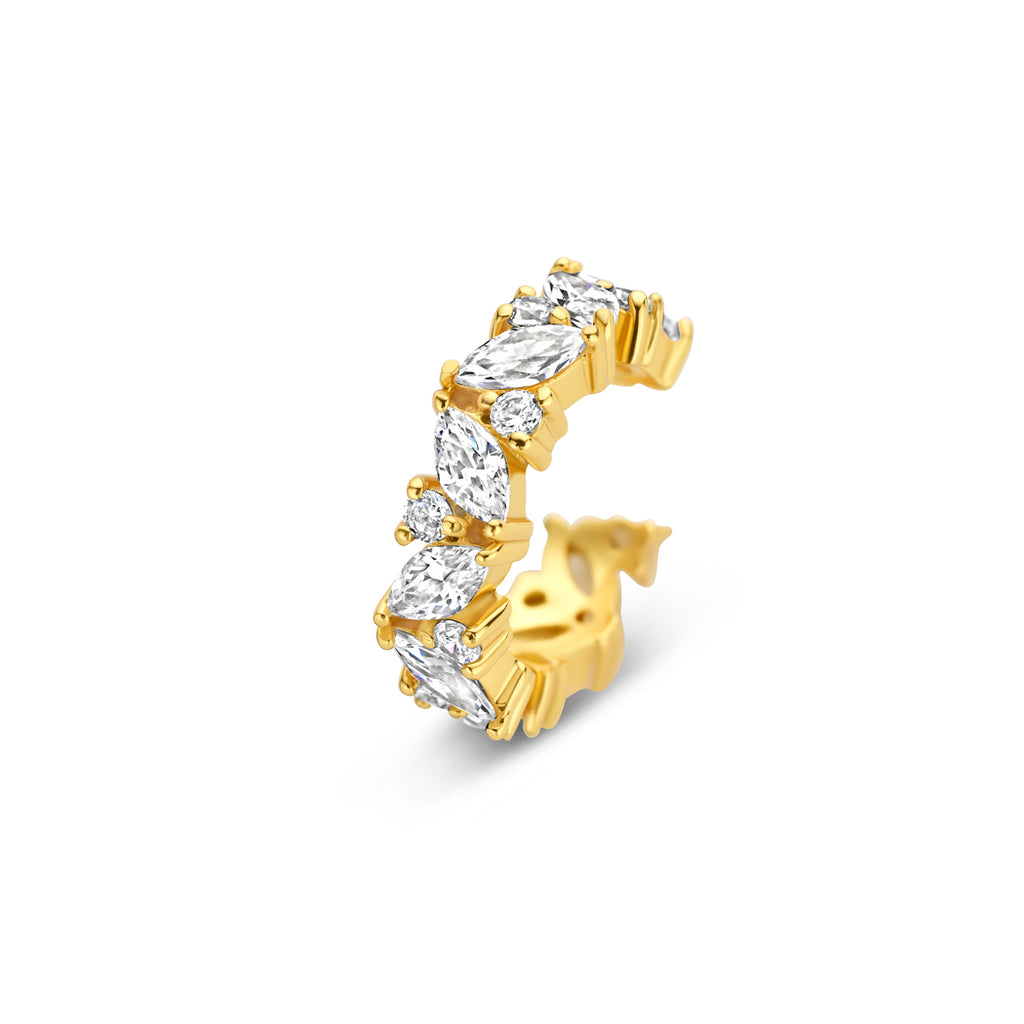 Ear Cuff Zirkonia 13 mm 1 Mikron Gelb vergoldet