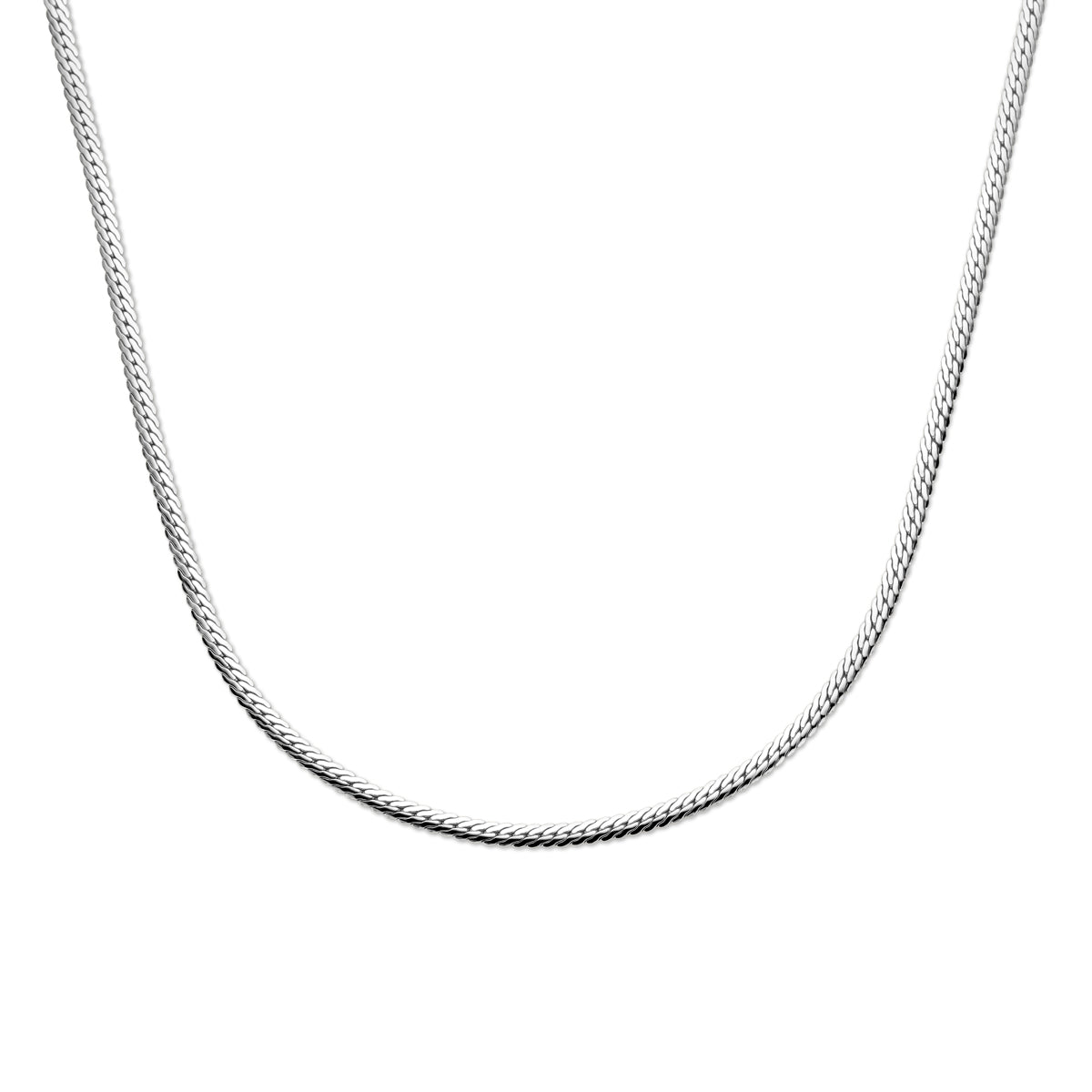 collier gourmette 4 mm 40 + 4 cm zilver gerhodineerd