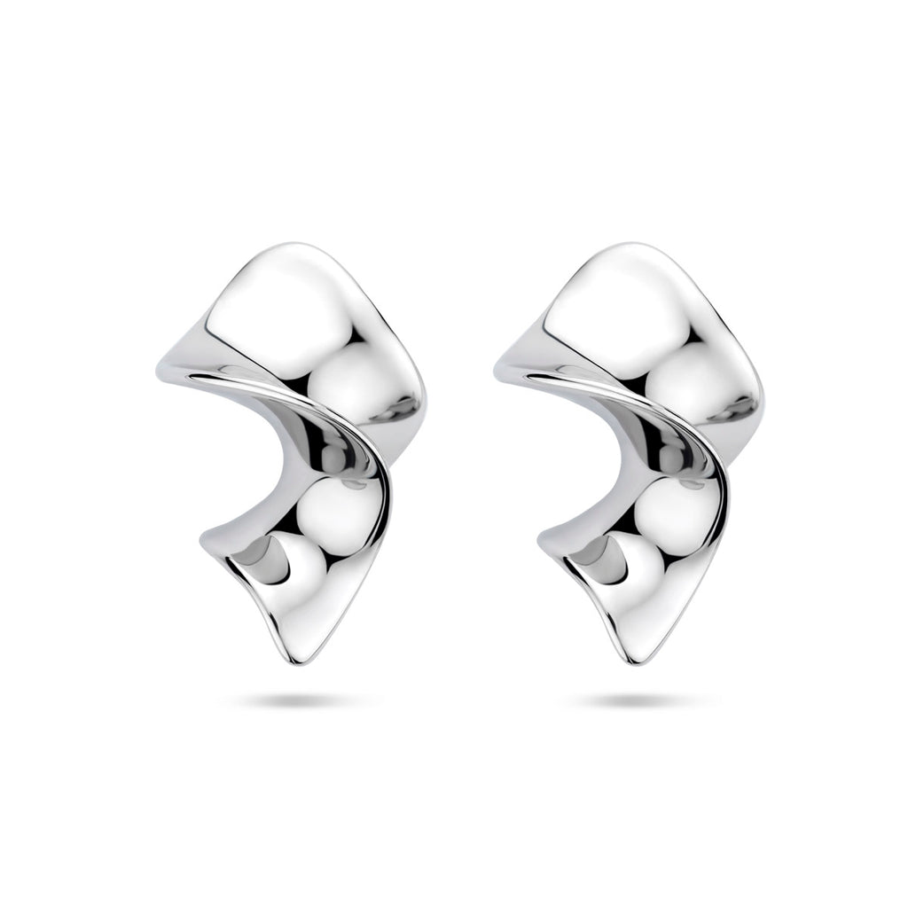 Ohrstecker Creolen 23 mm rhodiniertes Silber