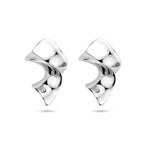Ohrstecker Creolen 23 mm rhodiniertes Silber