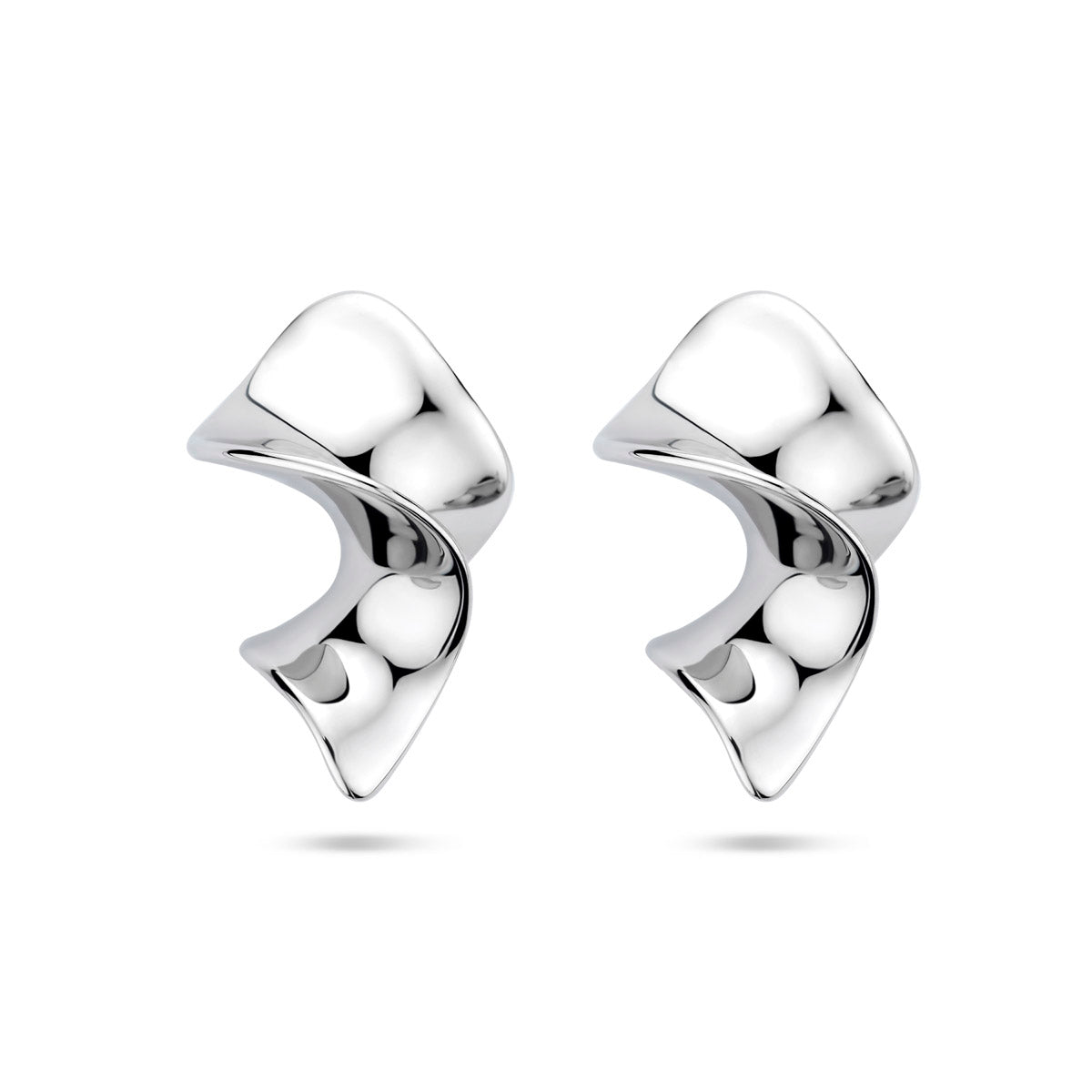 Ohrstecker Creolen 23 mm rhodiniertes Silber