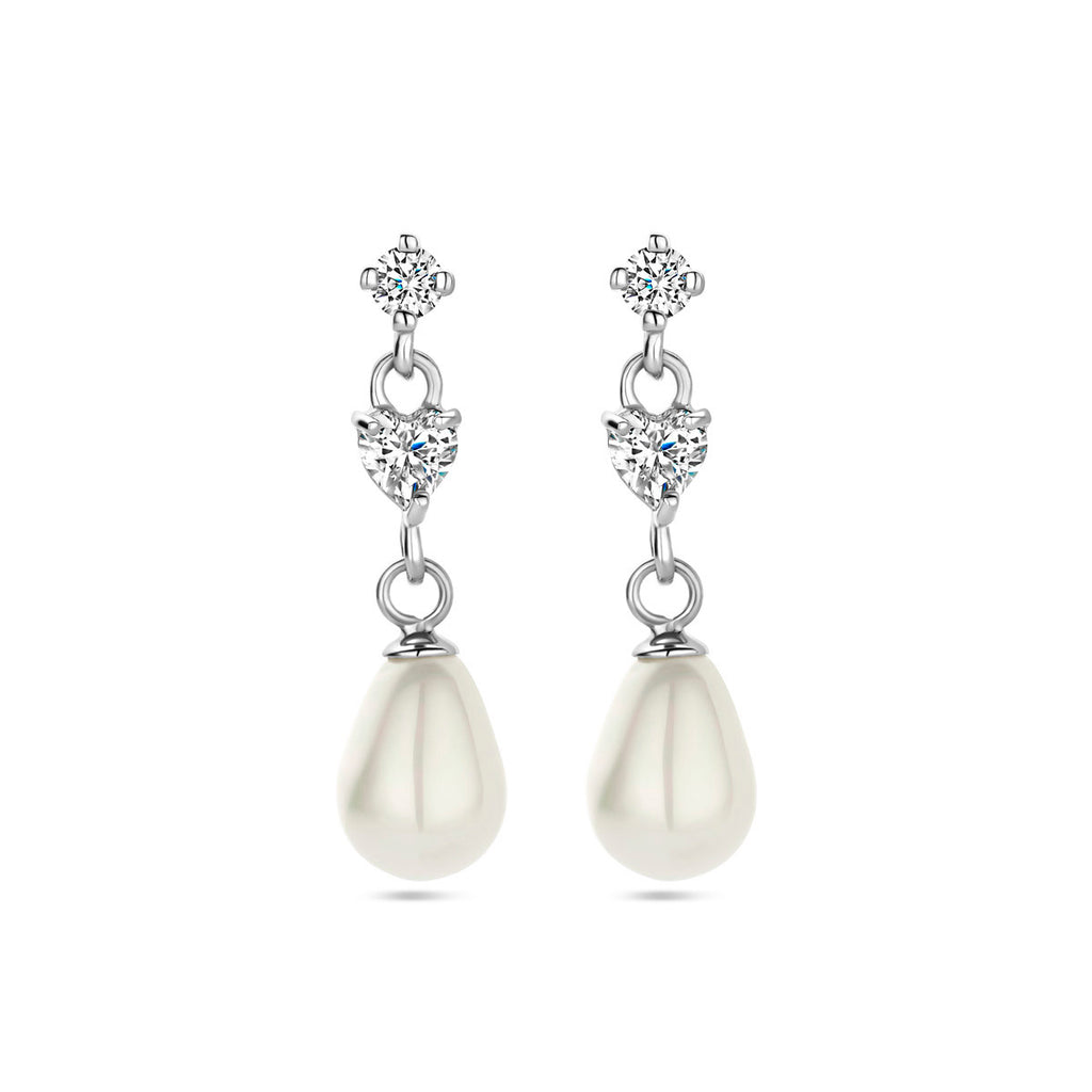 oorhangers parel zirkonia zilver gerhodineerd