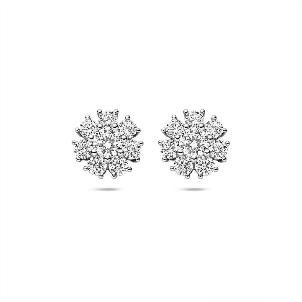 Ohrstecker Zirkonia 10,5 mm Silber rhodiniert