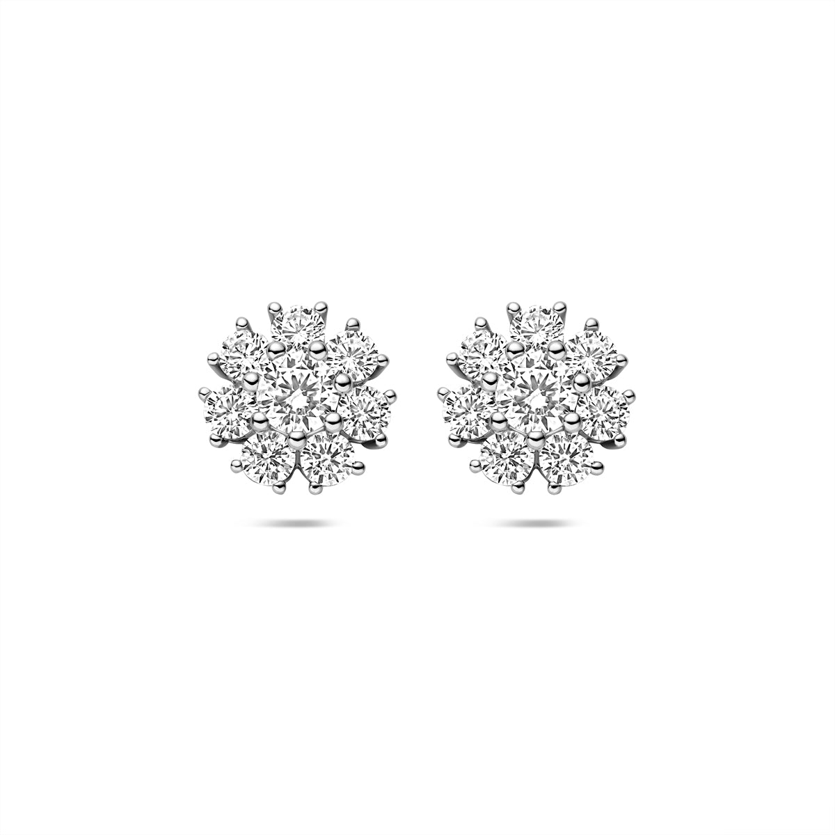 Ohrstecker Zirkonia 10,5 mm Silber rhodiniert