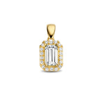 Anhänger Zirkonia Halo 12 mm 14K Gelbgold
