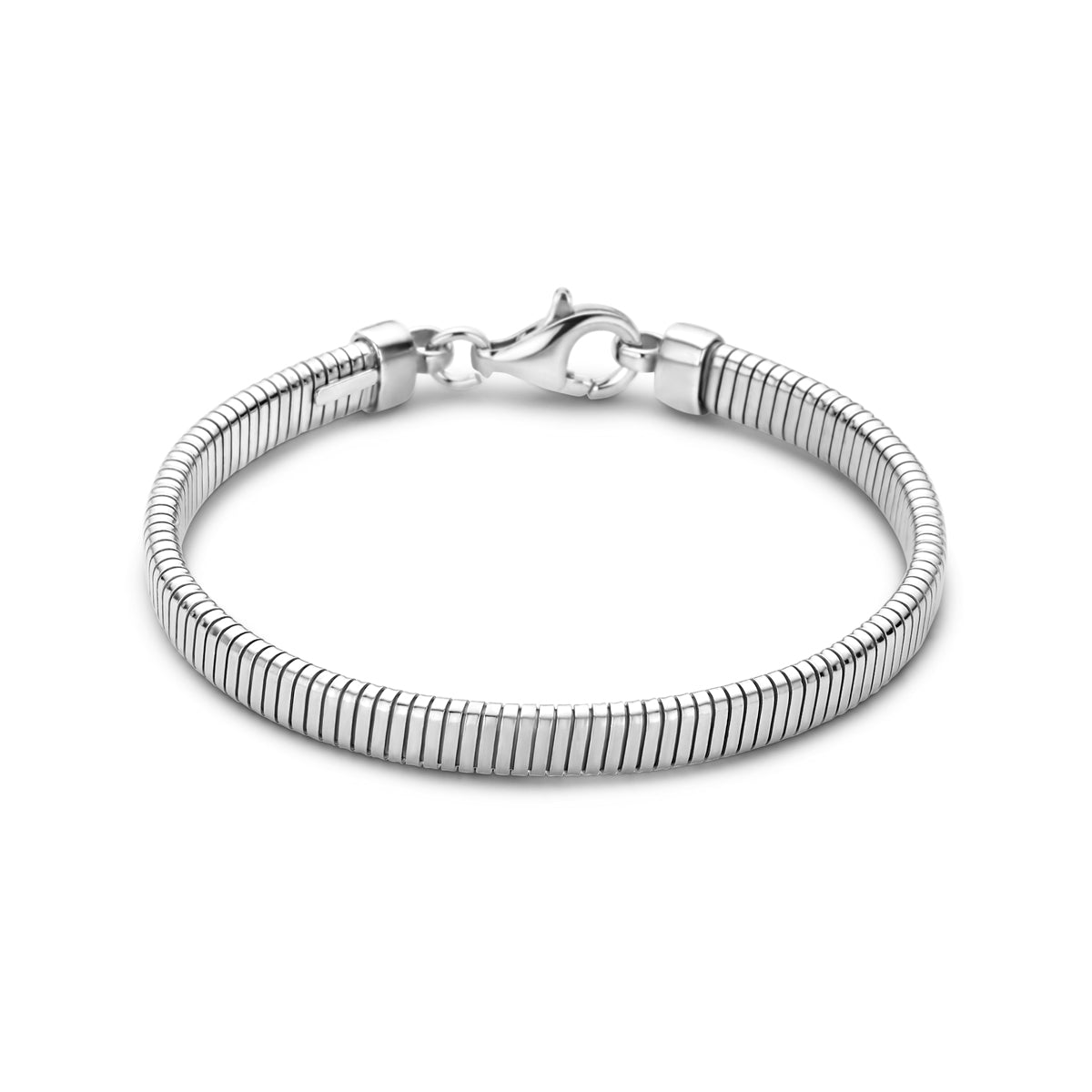 Armband Tubogas 5,6 mm 17 cm Silber rhodiniert