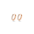 Klappcreolen Zirkonia 9 mm 14K Roségold