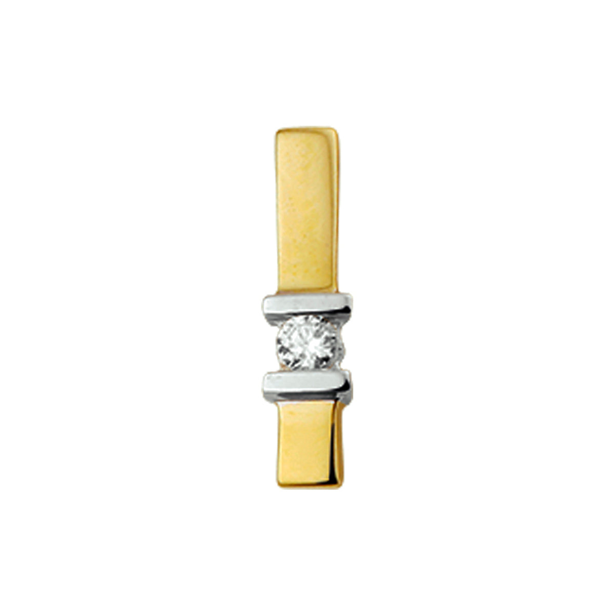 hanger zirkonia 14K bicolor goud geel/wit