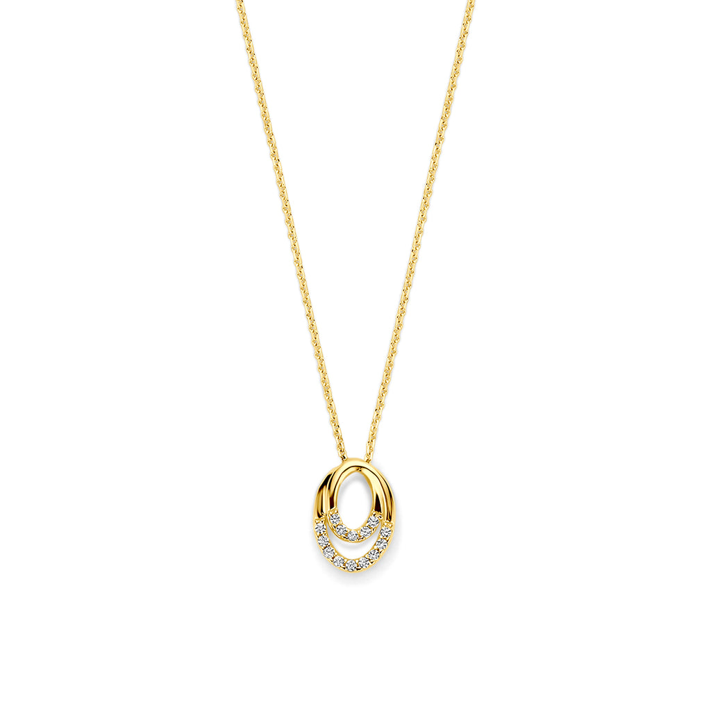 collier zirkonia 40 - 42 - 44 cm 14K geelgoud