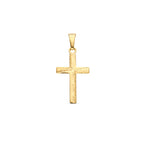hanger kruis gehamerd 18 mm 14K geelgoud