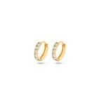 klapoorringen zirkonia 9 mm 14K geelgoud