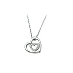 Halskette Herz Zirkonia 1,3 mm 41 + 4 cm Silber rhodiniert