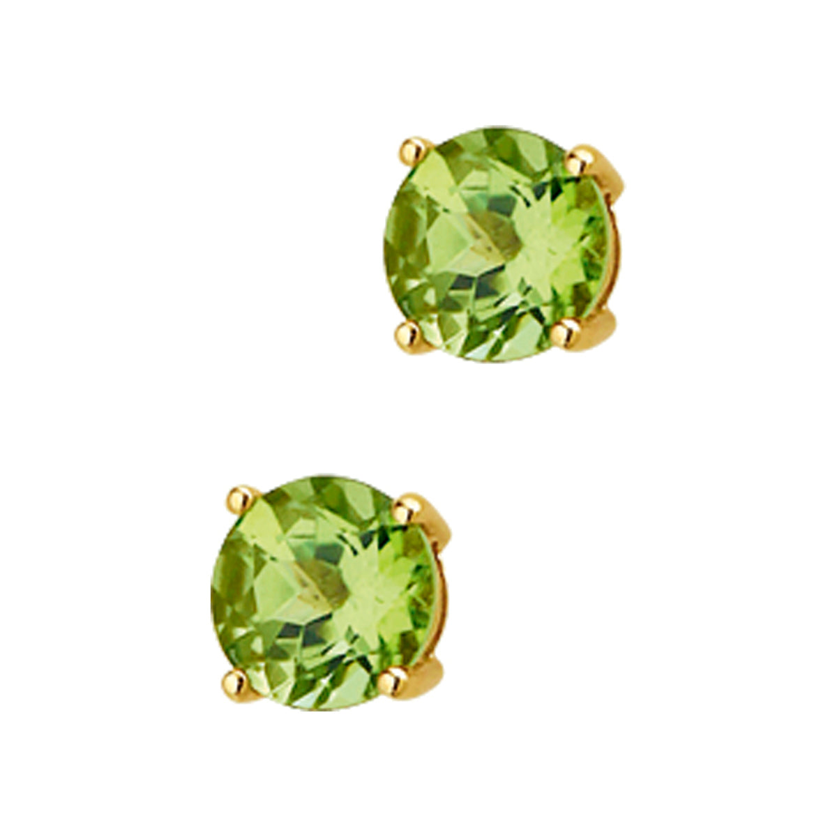 oorknoppen peridot 14K geelgoud