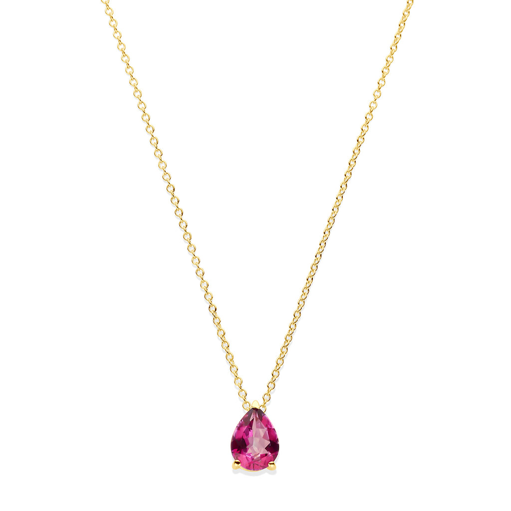 collier roze topaas 42 – 44 cm 14K geelgoud
