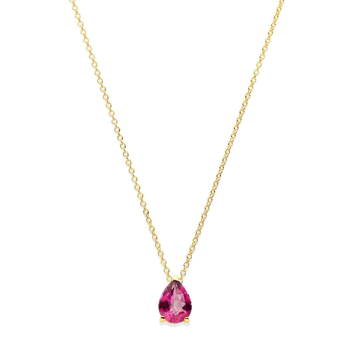 collier roze topaas 42 – 44 cm 14K geelgoud