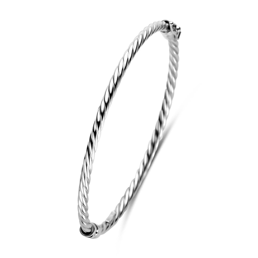 Armreif gedreht 3 mm 60 mm Silber rhodiniert