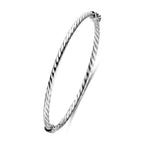 Armreif gedreht 3 mm 60 mm Silber rhodiniert