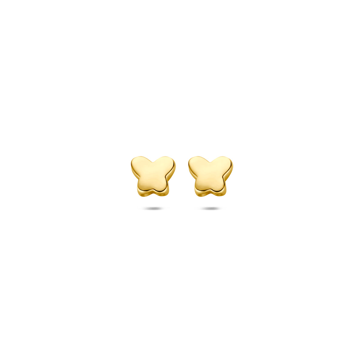 oorknoppen vlinder 4,5 mm 14K geelgoud