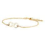 Armband Infinity 17 + 2,5 cm 3 Mikron Silber vergoldet (gelb)