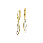 oorhangers brisur haak bicolor gestift 14K geelgoud