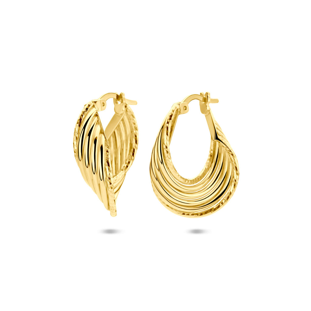 Ohrringe diamantiert 25 mm 1 Mikron vergoldet (gelb)