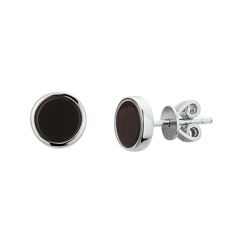 Ohrstecker Onyx Silber rhodiniert