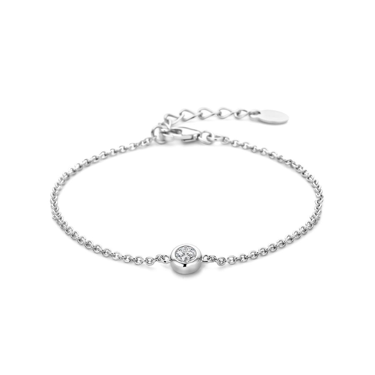 Armband Zirkonia 16,5 + 2,5 cm Silber rhodiniert