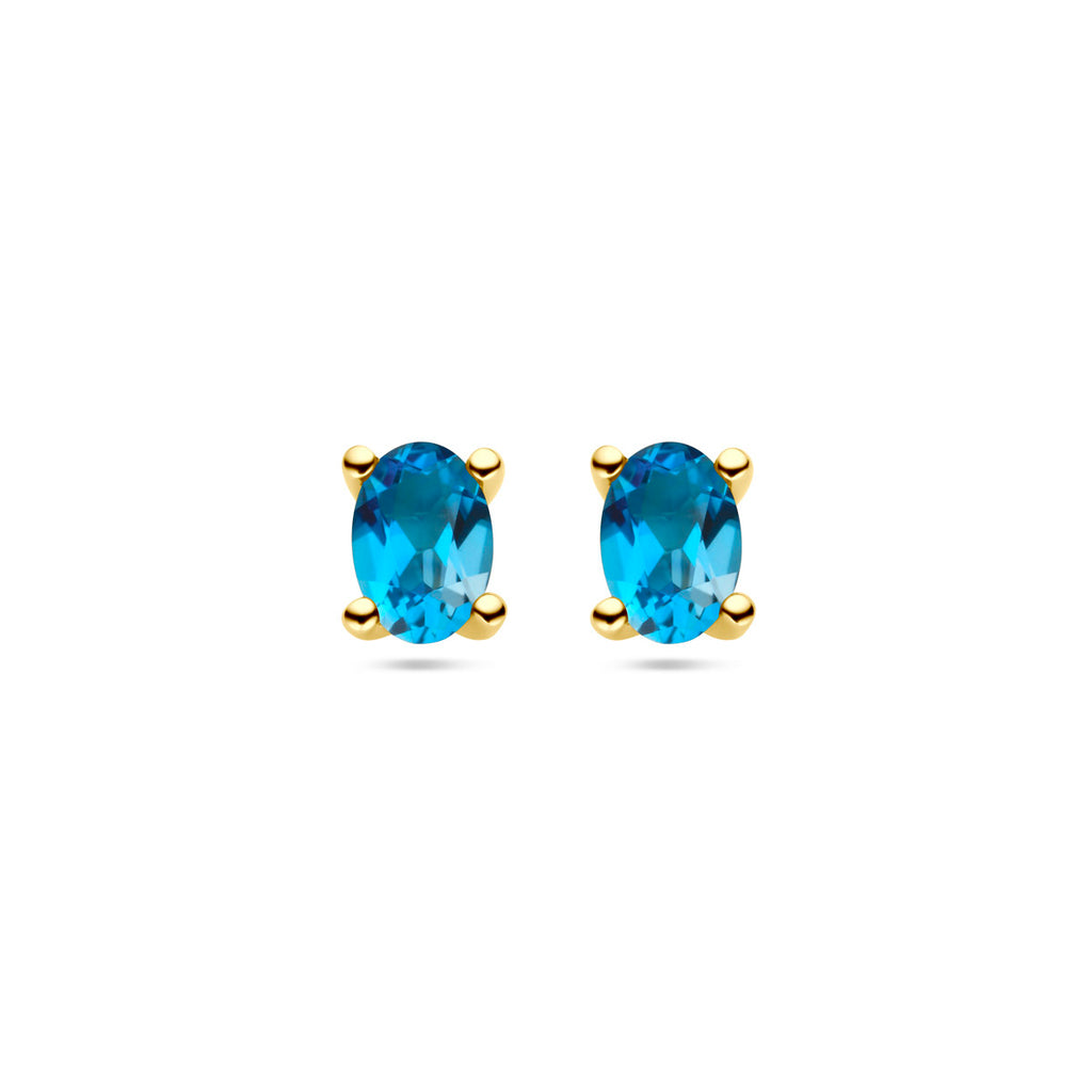Ohrstecker London Blue Topas 14K Gelbgold