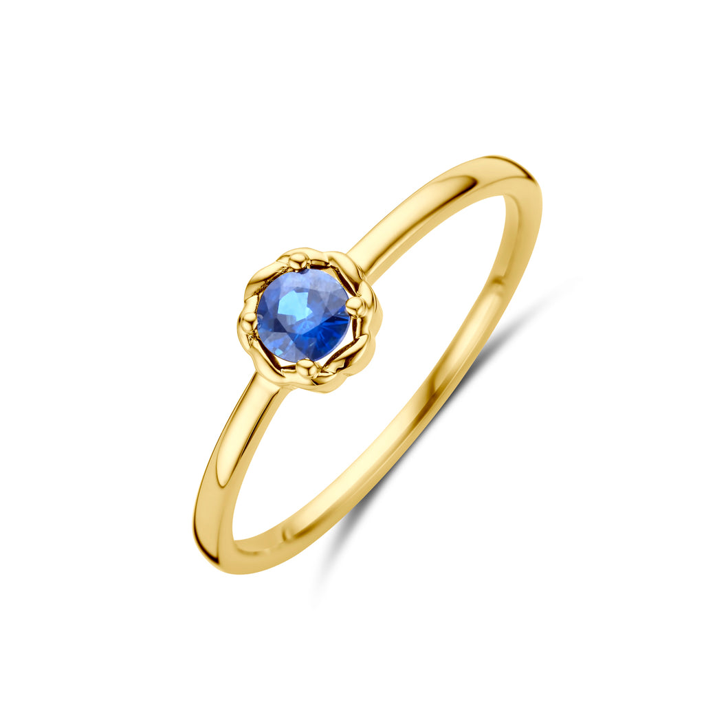 ring saffier 14K geelgoud
