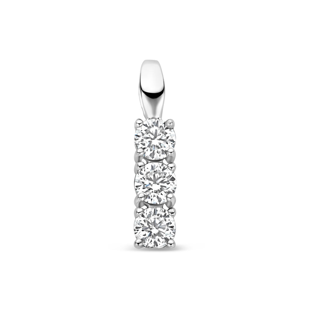 hanger zirkonia 18,5 mm zilver gerhodineerd - rechthoek
