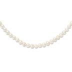 Halskette Perle 5,5 mm 42 + 4 cm Silber rhodiniert