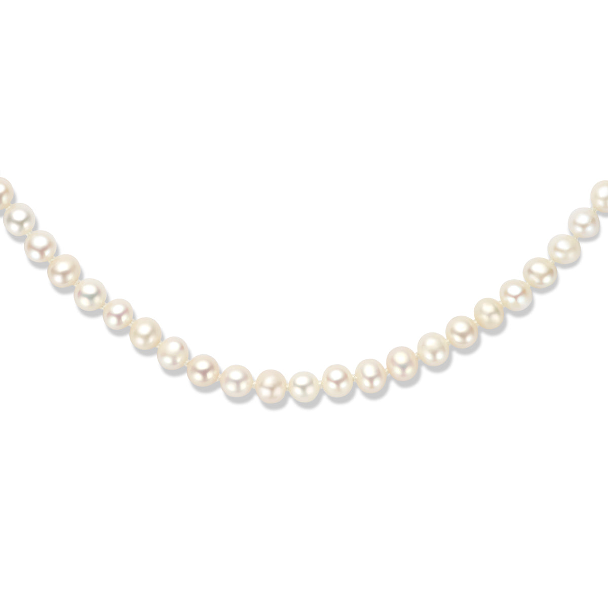Halskette Perle 5,5 mm 42 + 4 cm Silber rhodiniert