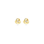 oorknoppen zirkonia 6,5 mm 14K geelgoud