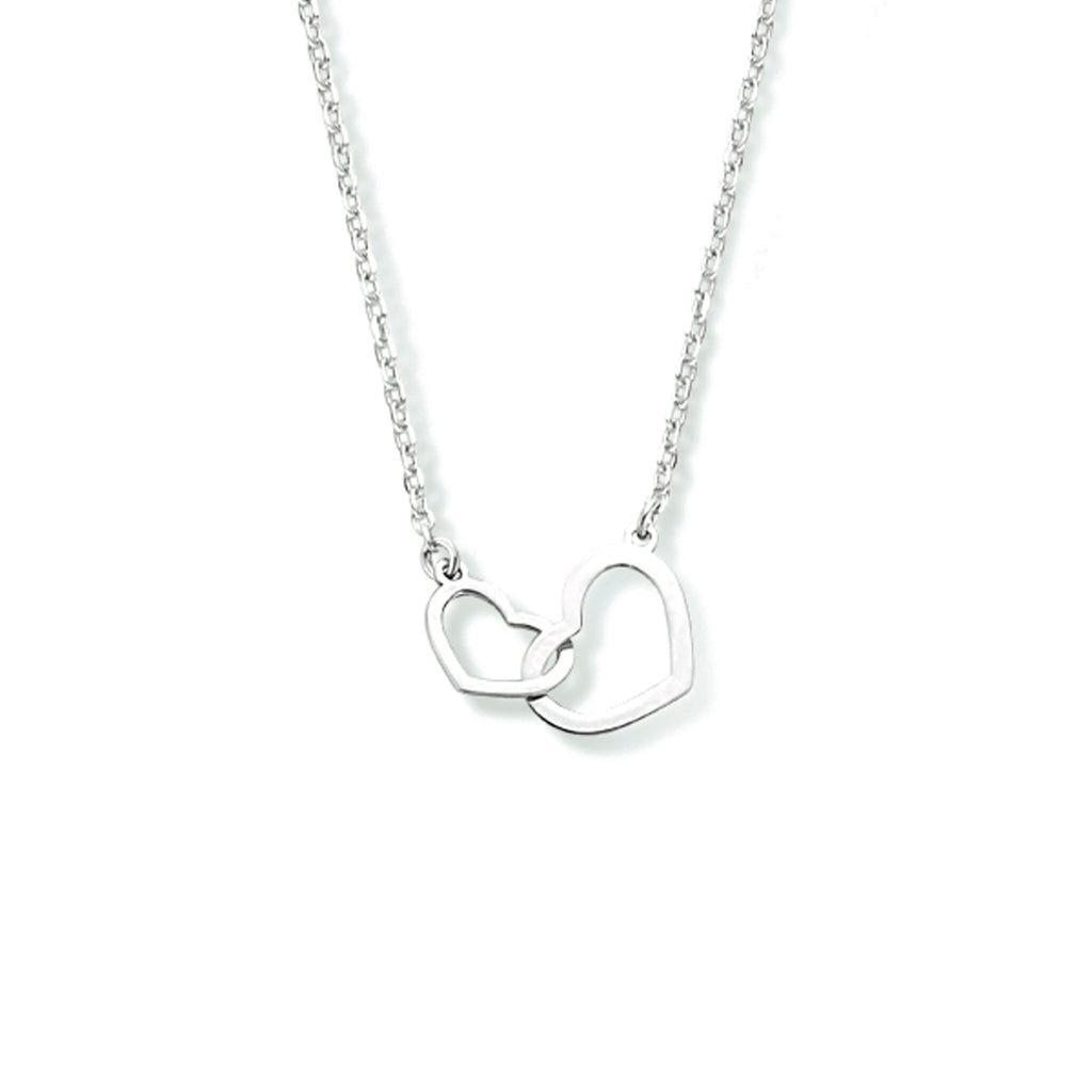Halskette Herzen 40 + 4 cm Silber rhodiniert
