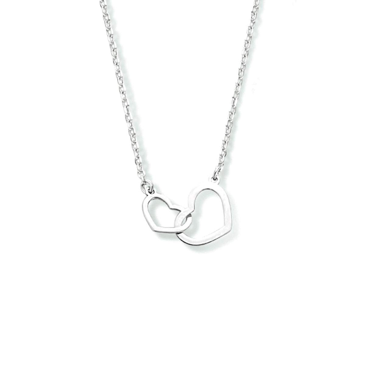 Halskette Herzen 40 + 4 cm Silber rhodiniert