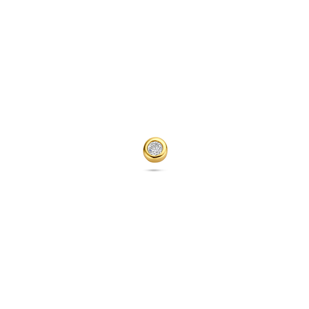 Flat Back Piercing rund Zirkonia 3 mm 1 Mikron vergoldet (gelb)