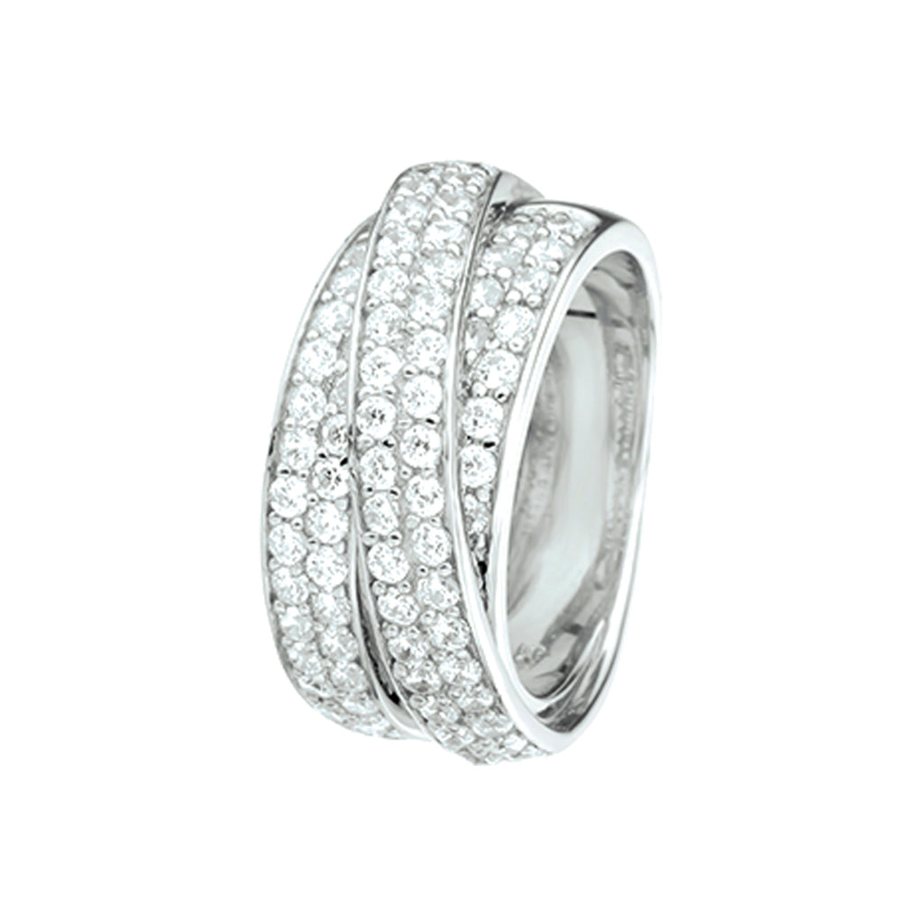 Ring Zirkonia Silber rhodiniert