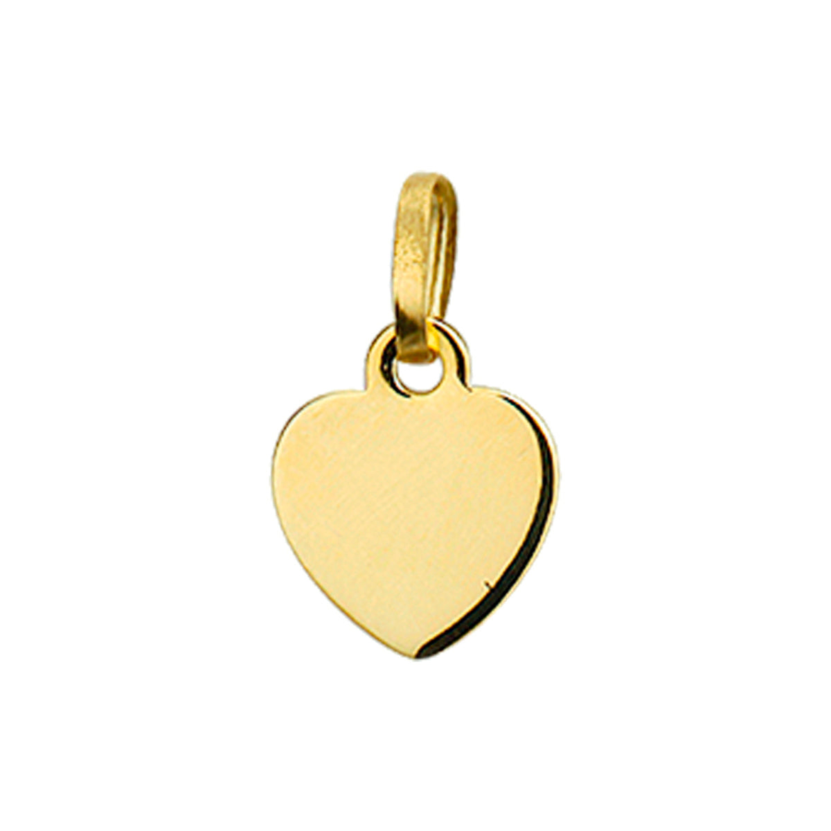 graveerhanger hart poli/mat 14K geelgoud