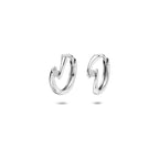 klapoorringen zirkonia 12 mm zilver gerhodineerd