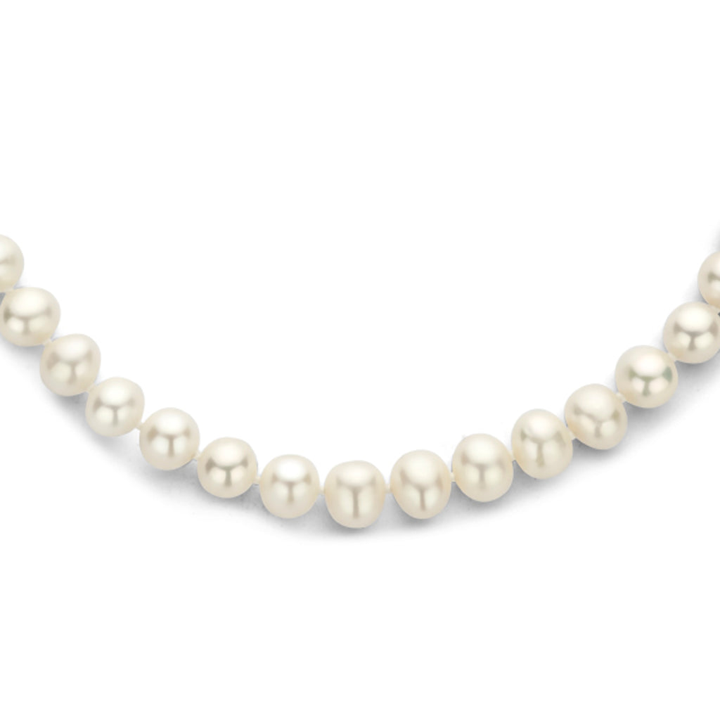collier parels 8,5 mm zilver gerhodineerd
