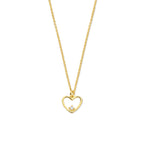 collier hartje diamant 0.02ct h si 40 + 4 cm 14K geelgoud