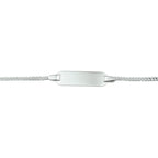 Gravurarmband Gourmette 4 Seiten geschliffene Platte 5,0 mm Silber weiß