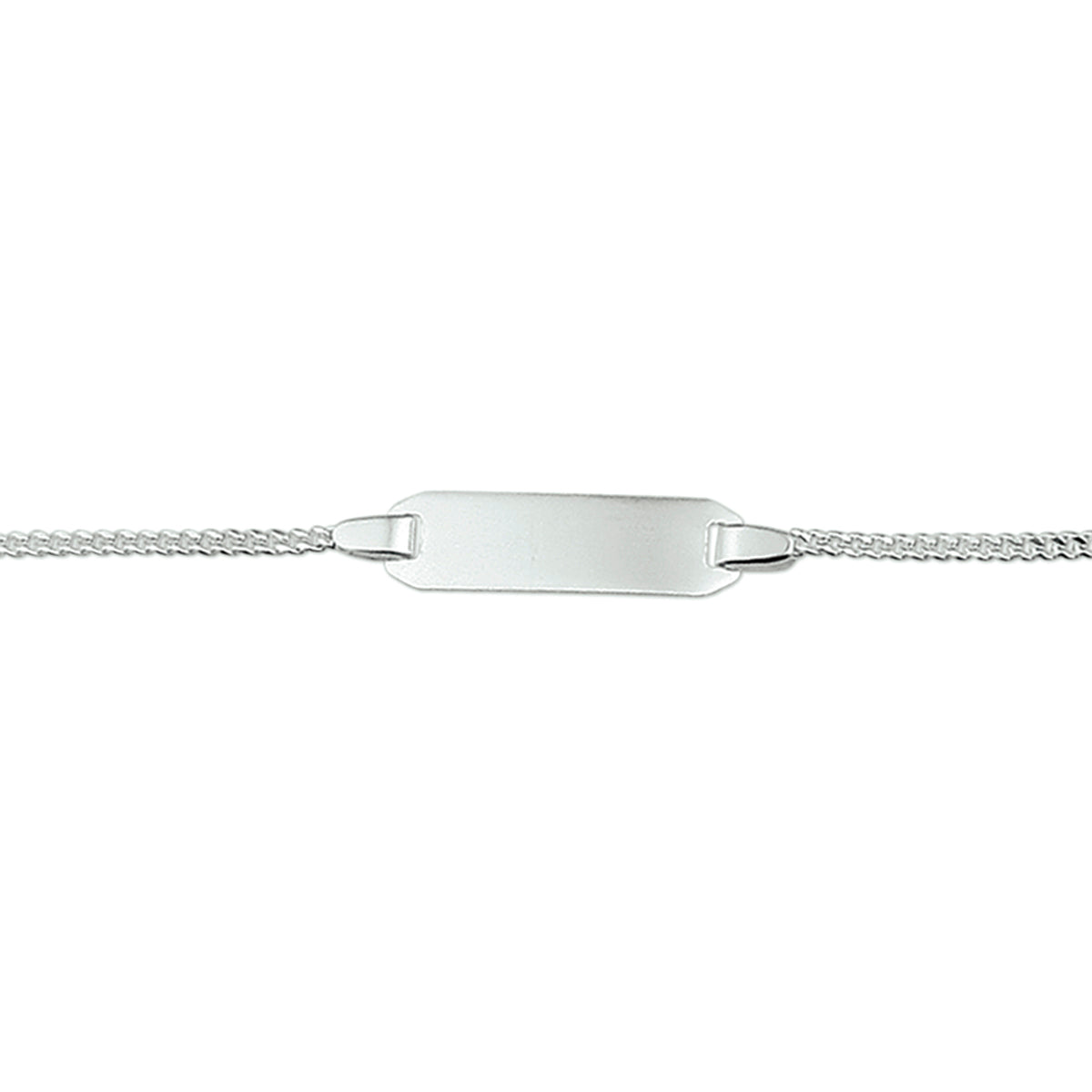 Gravurarmband Gourmette 4 Seiten geschliffene Platte 5,0 mm Silber weiß