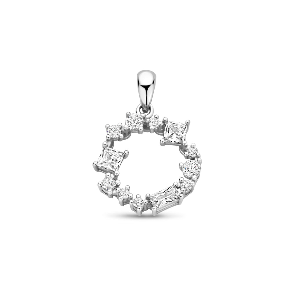 Anhänger Zirkonia 21 mm rhodiniertes Silber